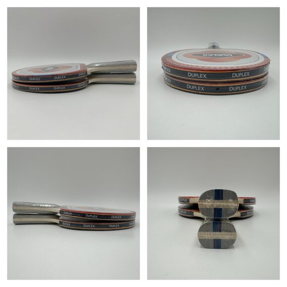 2 Duplex 4 Star Table Tennis / Ping Pong Paddles with 2 Carrying Cases - Picture 4 of 12